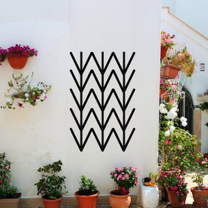 Fanned Out Metal Trellis, Pacific Palm Wall Hanging Trellis For Growing Vertical Graden, Pot Trellis, Wall Hung Trellis For Hanging Pots