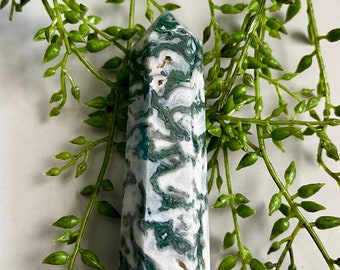 Moss Agate Tower, Self Care Crystal