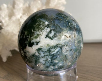 Moss Agate Sphere, Agate Sphere, Crystal Sphere, Self Care Crystal