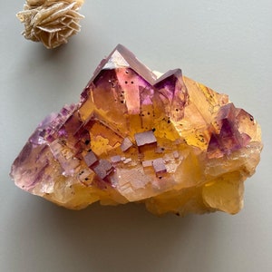 Large Fluorite Cluster with Calcite from Hardin Co., Illinois, USA