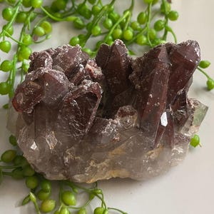 Fire Quartz Cluster, Hematite Quartz, Mineral Specimen, Quartz Cluster