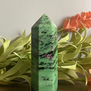 Ruby Zoisite Tower, Ruby in Zoisite Point, Self Care Crystal