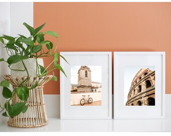 Italy set of 2 Gallery Wall Art, Colosseum, Sorrento, Rome Italy Photography, Art Print, Travel Photo, Home Decor, Around the World Series