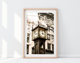 Gastown, Vancouver Canada Photography, Steam Clock, Wall Art, Art Print, Travel Photo, Home Decor, Around the World Series