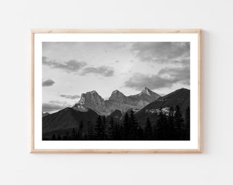 Sisters at Sunrise, Three Sisters Mountains, Canmore Alberta, Wall Art, Art Print, Travel Photo, Home Decor, Around the World Series