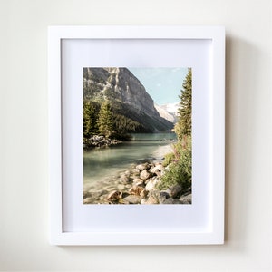 Banff Beauty, Lake Louise, Banff Alberta Photography, Wall Art, Art Print, Travel Photo, Home Decor, Around the World Series White,8x10,with mat