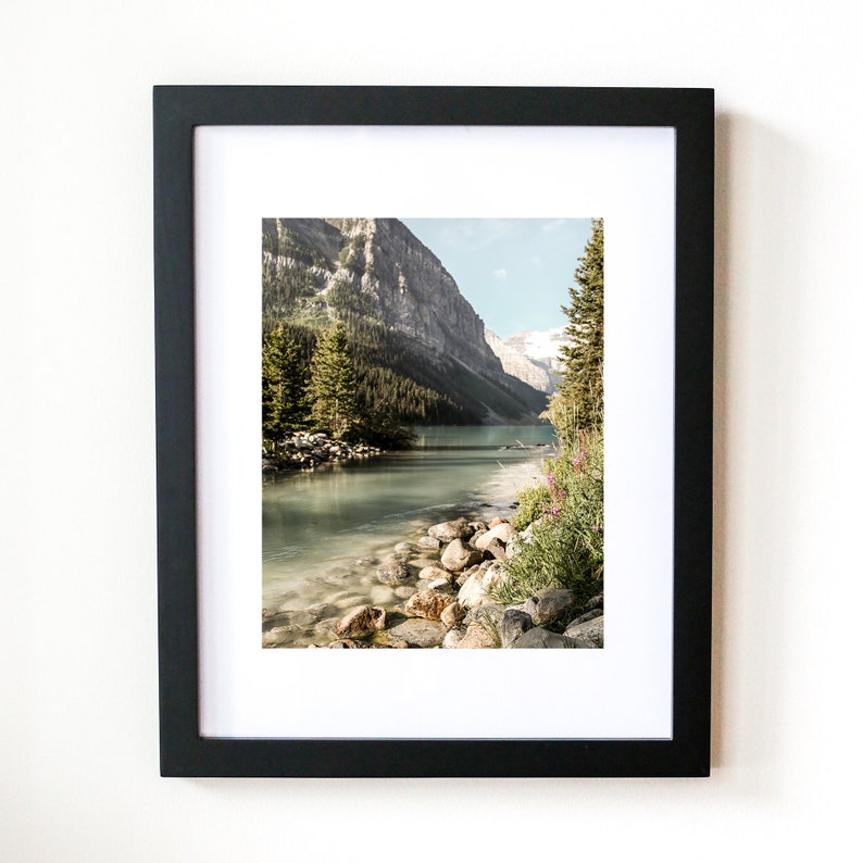 Banff Beauty, Lake Louise, Banff Alberta Photography, Wall Art, Art Print, Travel Photo, Home Decor, Around the World Series Black,8x10,with mat