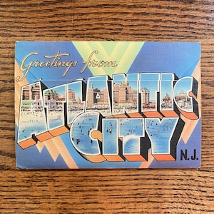 Vintage 1950s Souvenir Folder of Atlantic City, New Jersey, Postcard Images