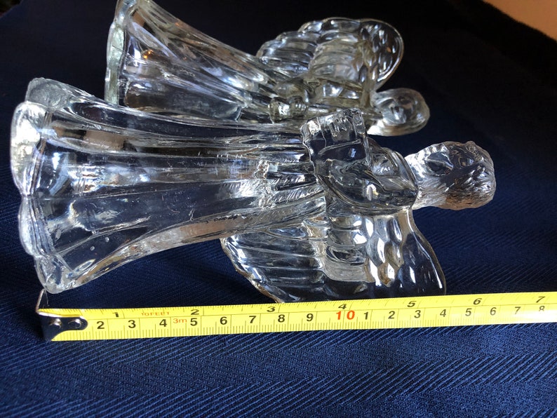 Pair of Vintage Glass Angel Candle Holders Etsy