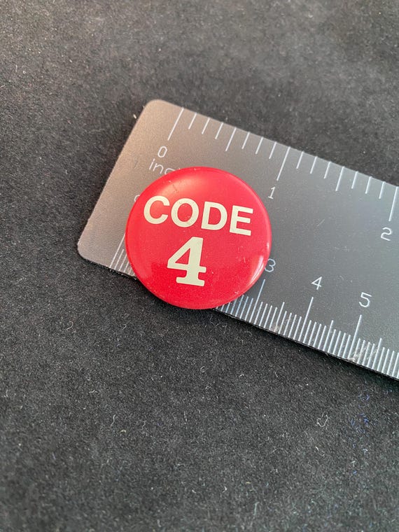 Red Code 4 Vintage Pinback - image 4