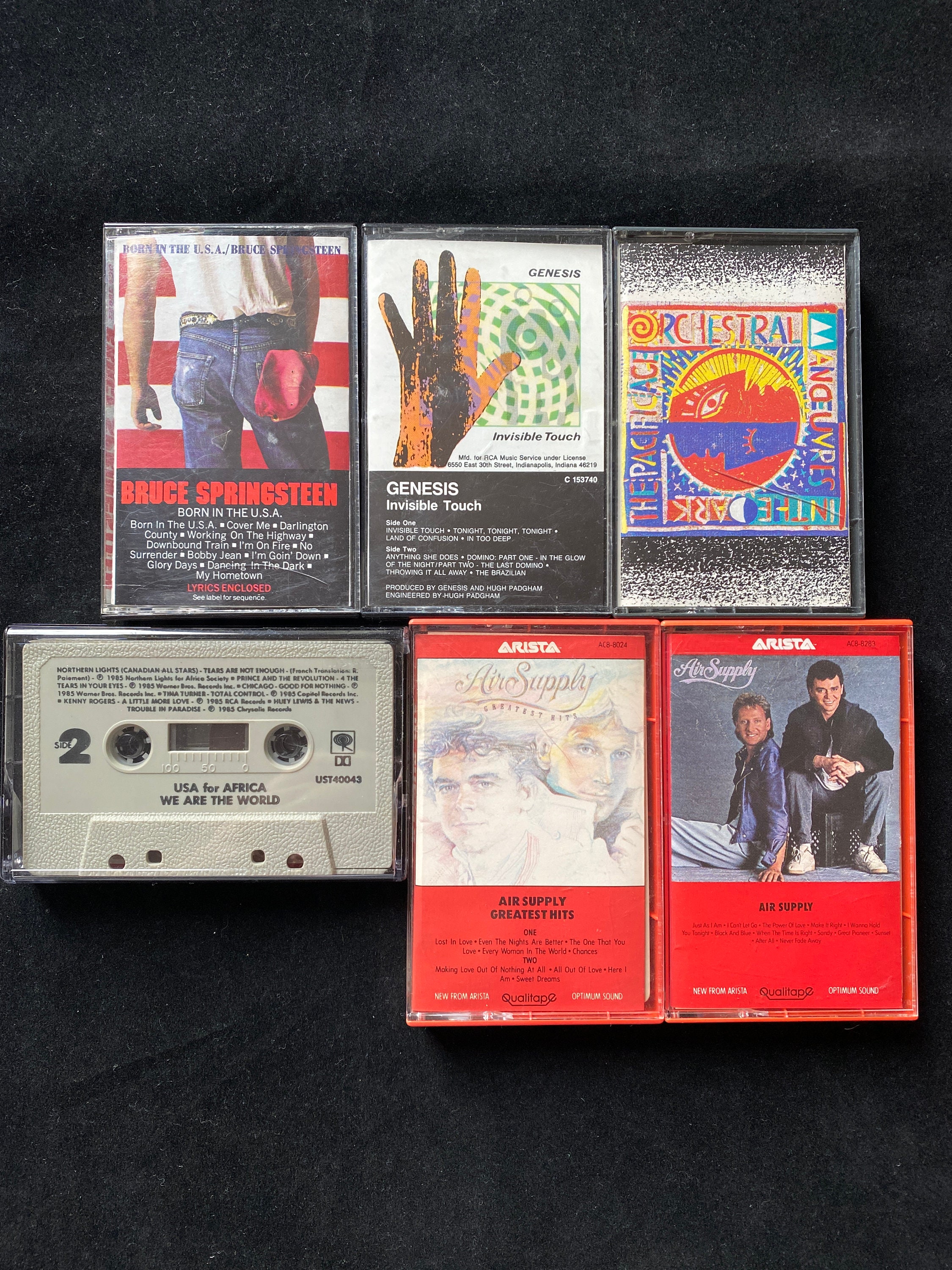 Collection of Six 1980s Rock and Pop Cassette Tapes 