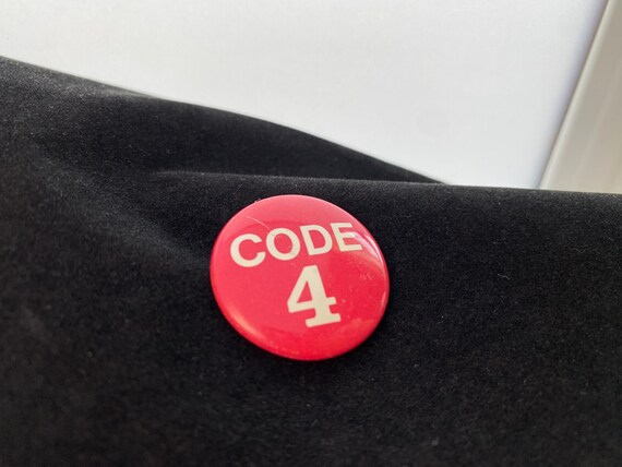 Red Code 4 Vintage Pinback - image 5