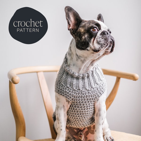 Boston Dog Sweater Digital Crochet Pattern PDF