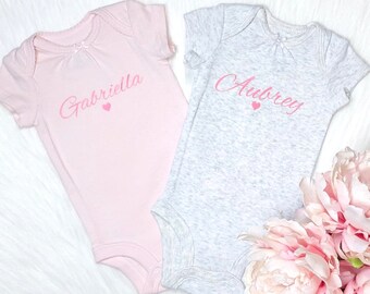 Custom Baby Name Bodysuit, Personalized Baby Girl Bodysuit, Coming Home Outfit, Newborn Gift, Take Home Outfit, Baby Shower Gift