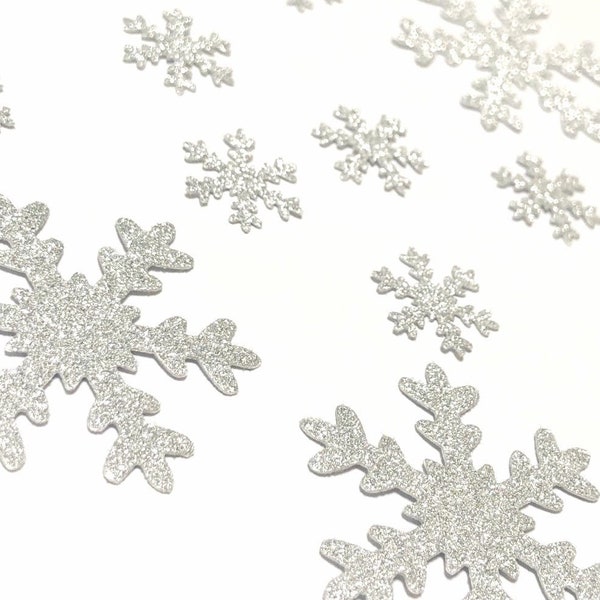 Snowflake Confetti, Silver Glitter Snowflake Confetti, Winter Glitter Table Scatter, Winter Wonderland, No Shed Glitter, Holiday Confetti