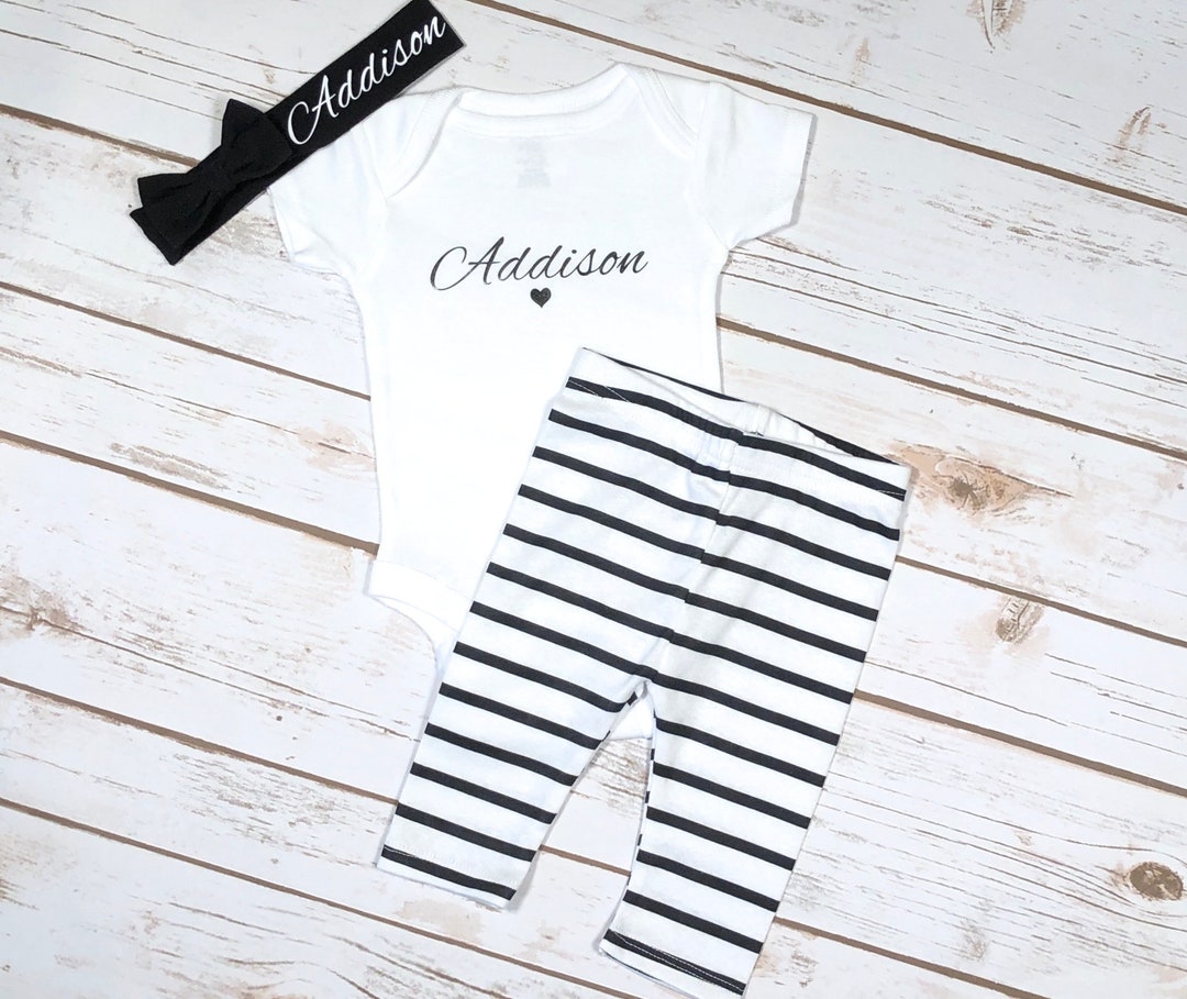 Custom Baby Girl Outfit, Custom Baby Name Outfit, Coming Home Outfit, Custom Baby Name Onesie