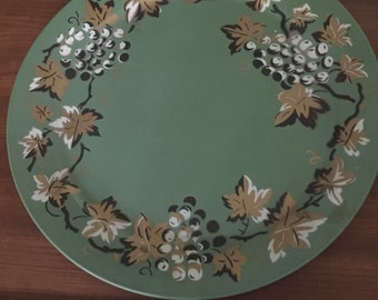Hollywood Regency Tray Social Supper Floral Serving Tray