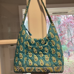 Vera Bradley Shoulder Bag or Purse in Retired Pattern “Bermuda Blue “ from Spring 2005