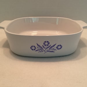 Vintage Corning Ware Blue Cornflower 2 Quart Square Cookware or Casserole Dish, Model A-2-B