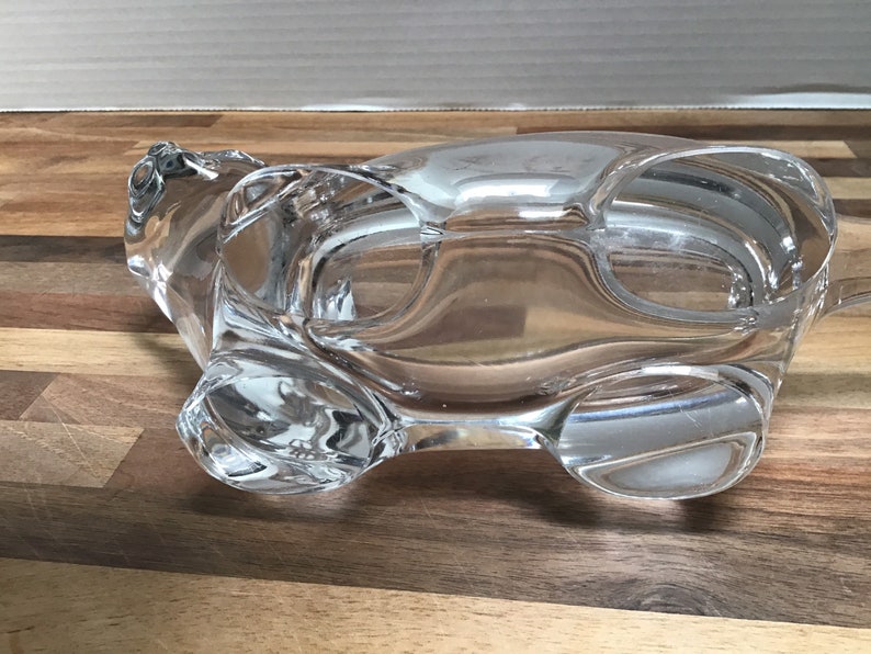 Vintage Sasaki Crystal Cat Bowl Art Glass, Figurine or Sculpture Etsy