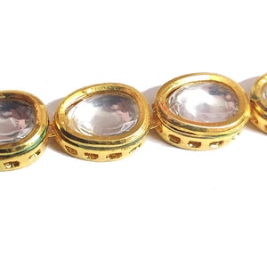 Mahabal Creations Kundan & Meenakari polki Beads for kundan jewellery making 12mm Egg shape 25 Pieces