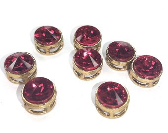 Mahabal Creations Crystal Clear Kundan Stones Glass Beads Circle Shape for Jewellery Making - Size 10mm (Pack of 25)