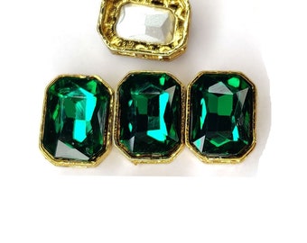 Mahabal Creations loose kundan stones for jewellery making, Aari, Crafts works and embroidery 10 Pcs Rectangle Shape 20mm