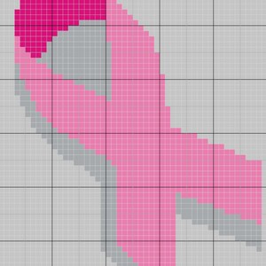 Breast Cancer Awareness Ribbon C2C Crochet Throw Blanket Pattern