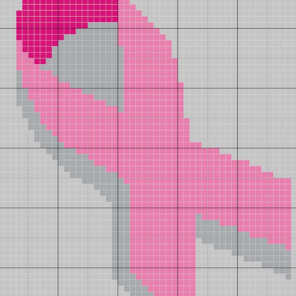 Breast Cancer Awareness Ribbon C2C Crochet Throw Blanket Pattern