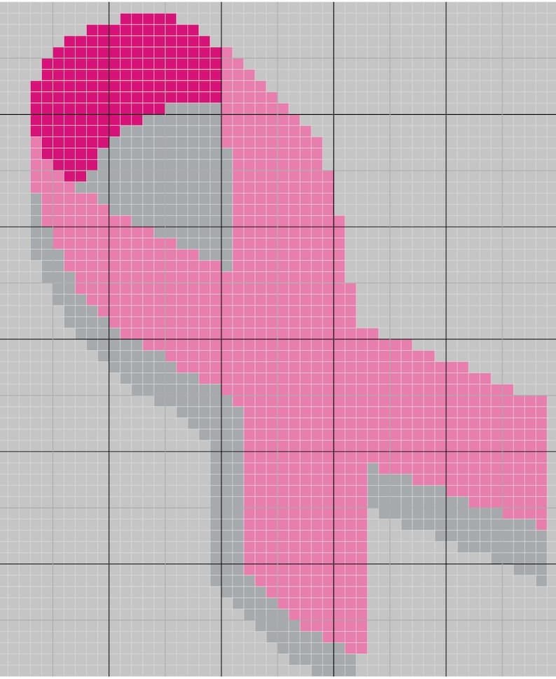 Breast Cancer Awareness Ribbon C2C Crochet Throw Blanket Etsy