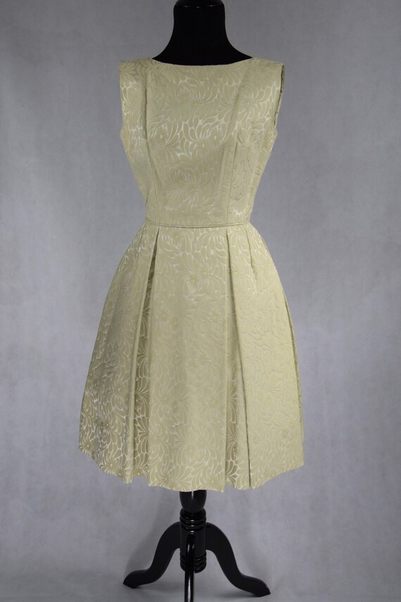 60's Cream Brocade Dress
