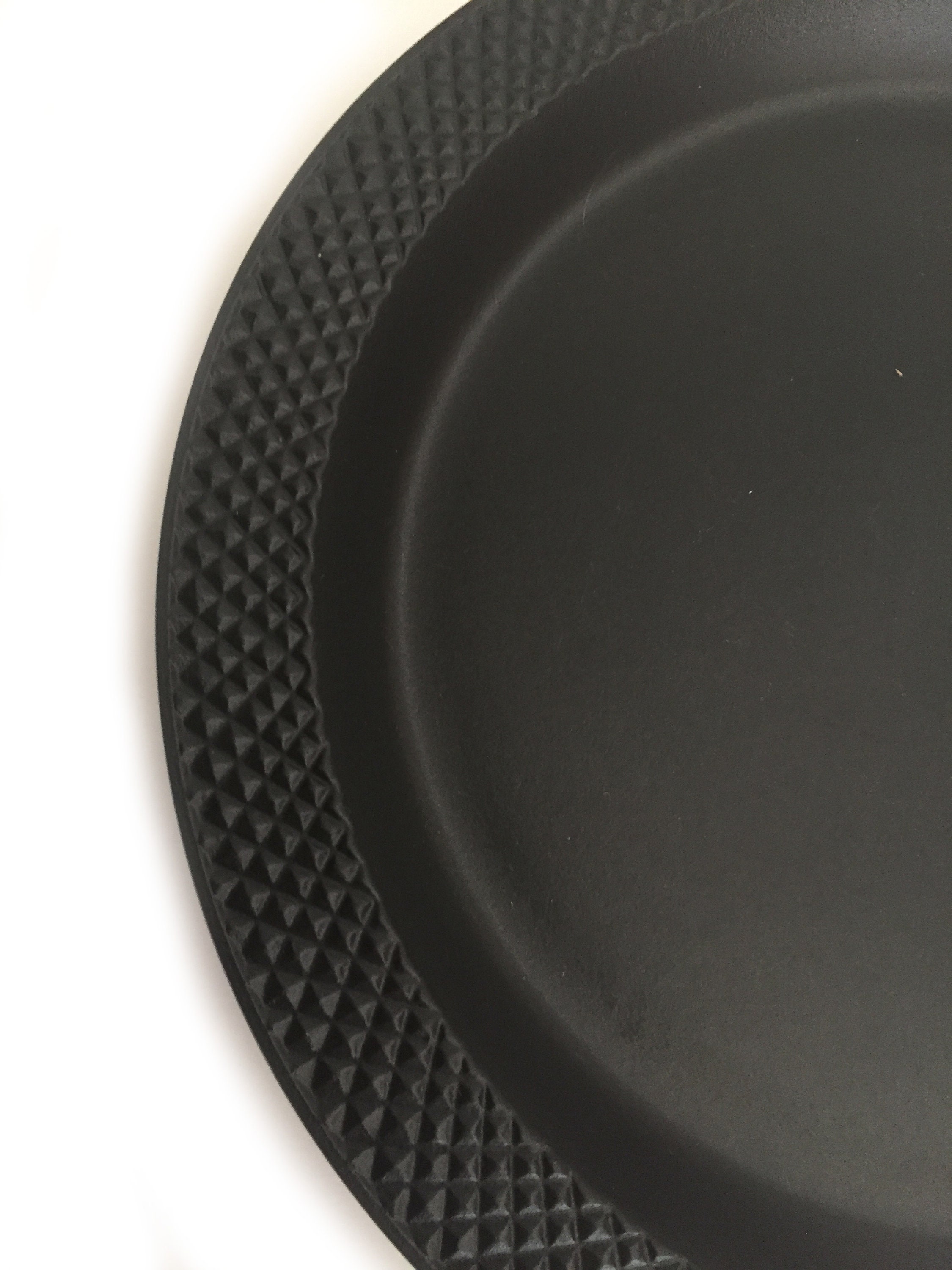 11 available Sasaki Waffle Black by Ward Bennett Salad plate Rare 11 available Sasaki Waffle Black by Ward Bennett Salad plate Rare