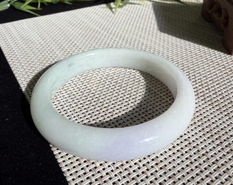 56.7mm Certified Genuine Pale Lavender Jadeite Bangle Burmese Myanmar Type A Grade A Untreated Natural Jade Bracelet