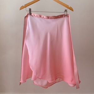 Ballet Wrap Skirt Dip-Dye White to Pink Long