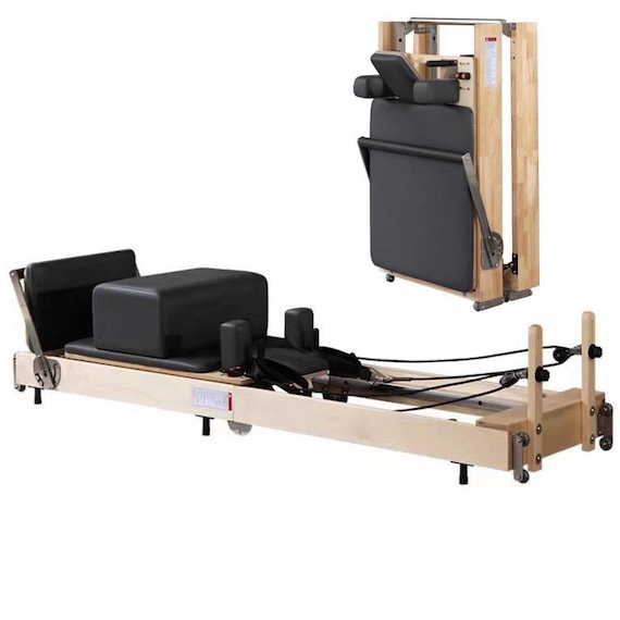 Wunder Pilates Portable Folding Pro Foldable Pilates Reformer Machine Maple Wood Black Etsy UK