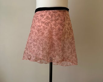 Ballet Wrap Skirt Tie-Dye Retro Floral Pink