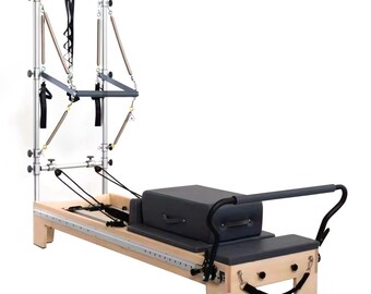 Wunder Pilates Pro Classic Reformer met Tower Fitnessapparaat Esdoornhout C1 Zwart