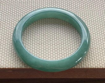 54.5mm Certified Genuine Clear Lake Green Jadeite Bangle Burmese Myanmar Type A Grade A Untreated Natural Jade Bracelet