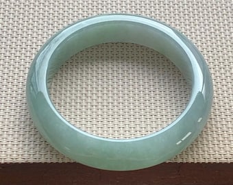 54.5mm Certified Genuine Light Clear Water Green Jadeite Bangle Burmese Myanmar Type A Grade A Untreated Nay Jade Bracelet