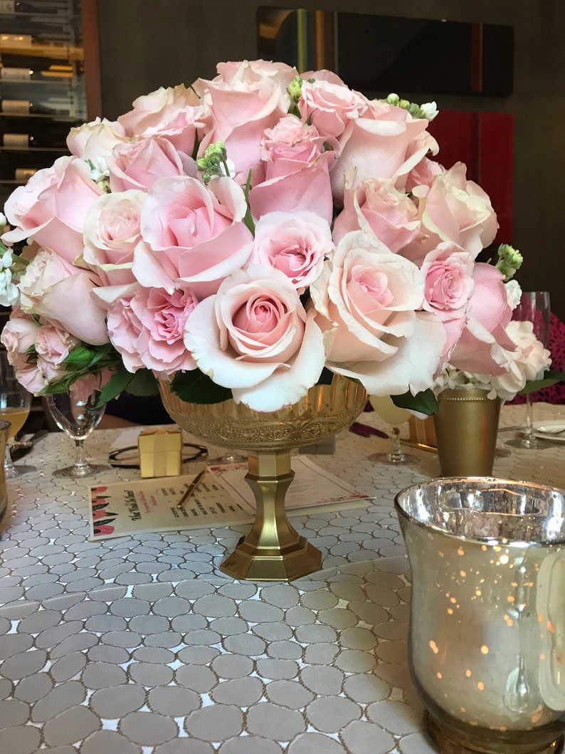 3 Glass Compote Vases 3 Pedestal Vases 3 Wedding Vases Etsy