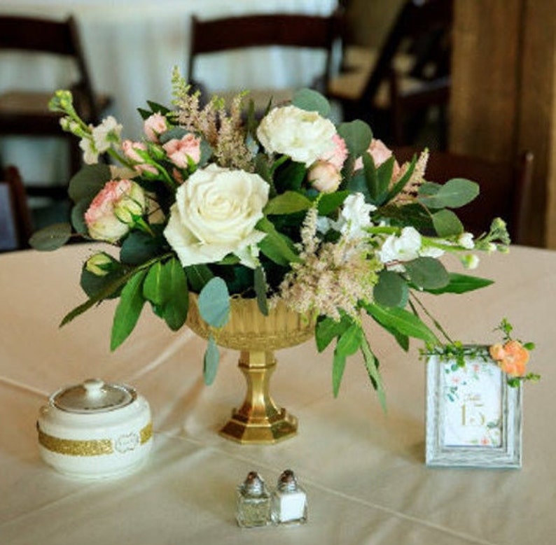 Gold Compote Bowl, Gold Compote Vase, Pedestal Vase, Wedding