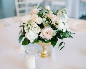 Gold Compote Vase - Gold Pedestal Vase - Gold Gobelt - Gold Wedding Vase