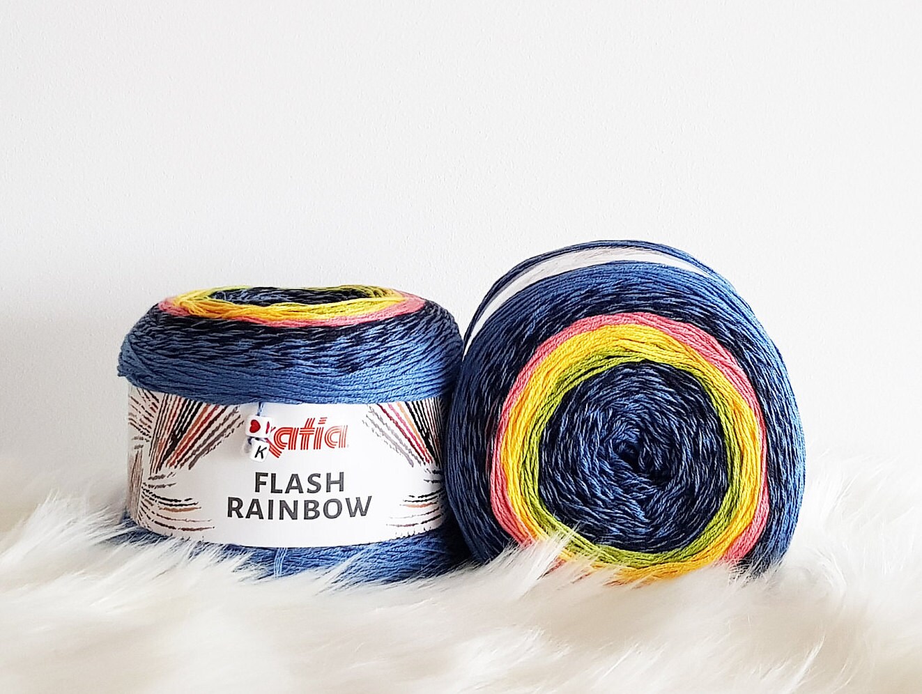 Katia Flash Rainbow multicolour yarn Color No. 104 Etsy