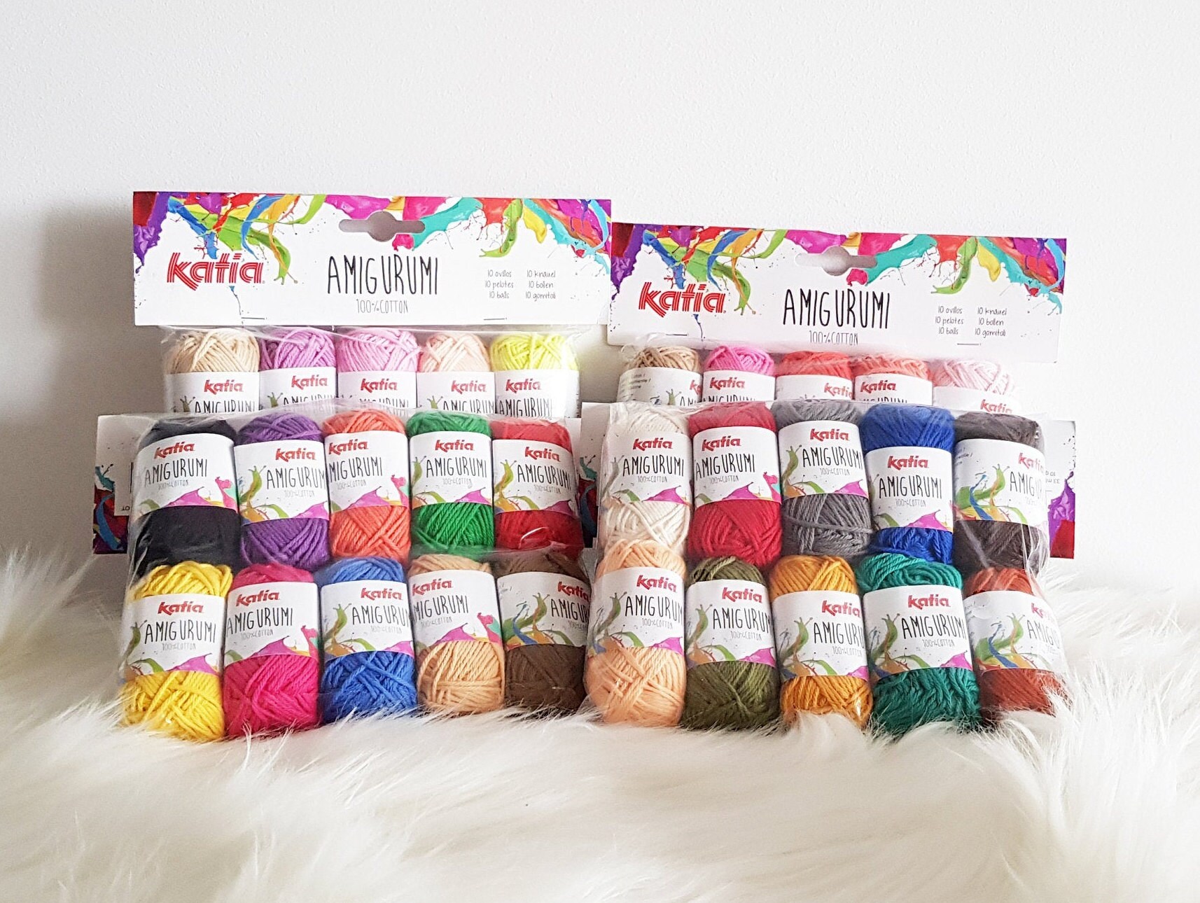 Katia AMIGURUMI multicolour 100 cotton amigurumi yarn set 4 Etsy