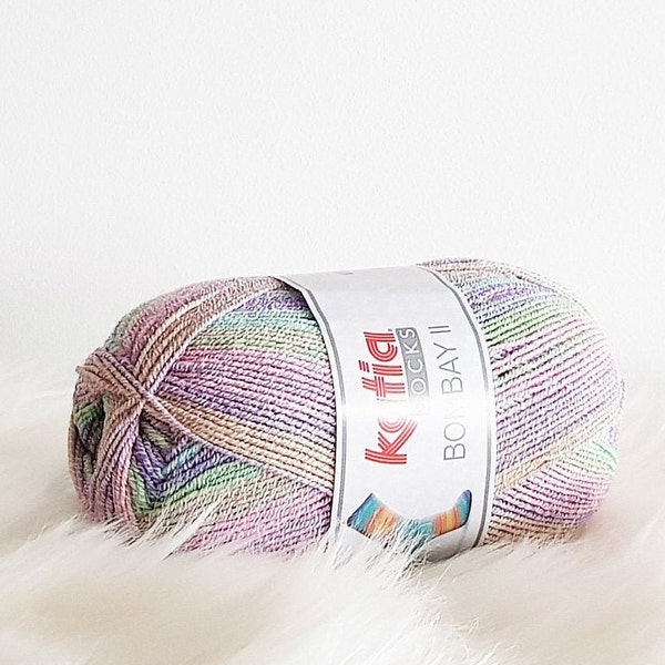 Katia BOMBAY II SOCKS fil pour tricoter des chaussettes originales drôles (Couleur N° 72)