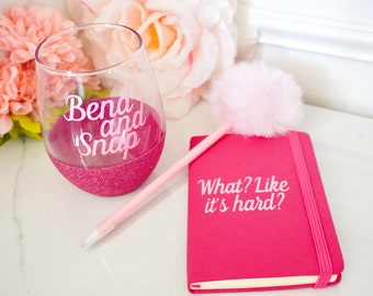 Legally Blonde Box, Legally Blonde Wine Glass, Elle Woods Quotes, Bend and Snap Legally Blonde, Funny Wine Glass Quotes, Elle Woods
