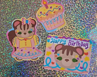 Kidcore Critter Birthday Bundle Sticker Set!