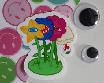 Weirdcore Flowers Sticker!