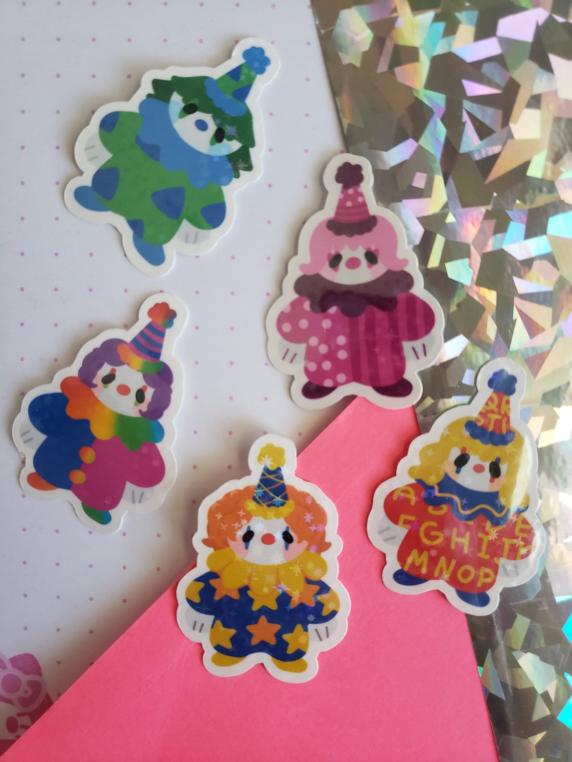 Holographic Clowns Sticker pack!