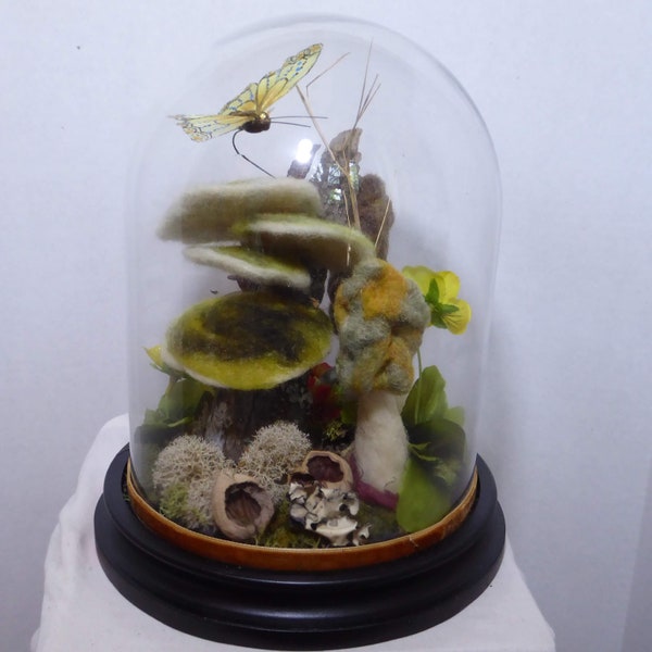 Bell Jar with Many-Zoned Polypore and Morels